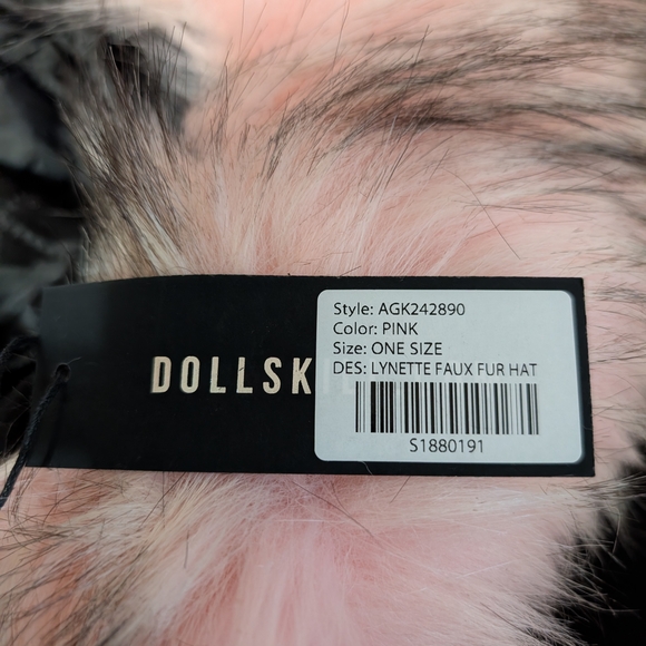 NWT Generation Kiss brand pink and black faux fur  bucket hat - Picture 7 of 8